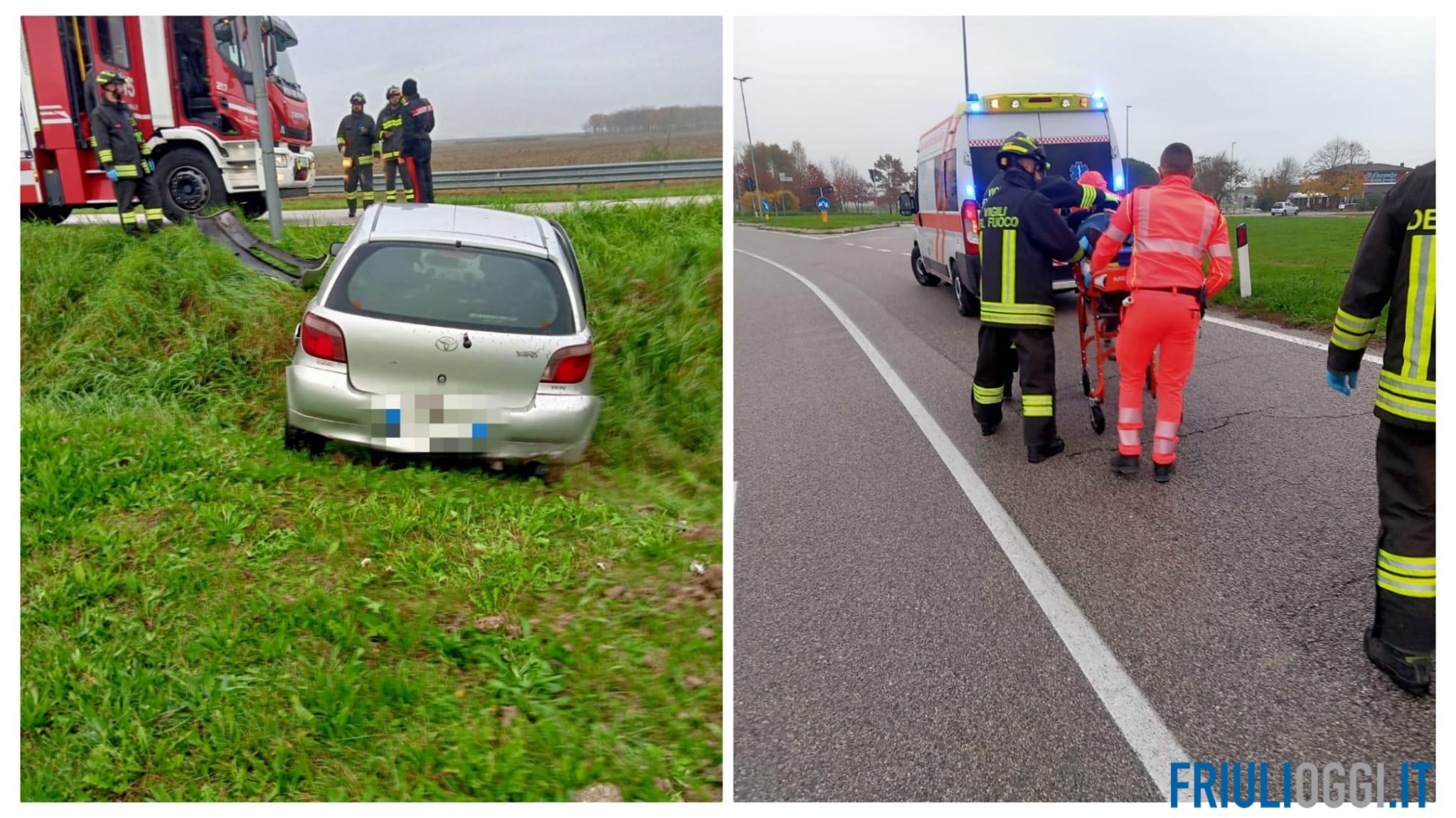 Incidente A Precenicco, Esce Di Strada E Finisce Nel Fosso: Una Ferita