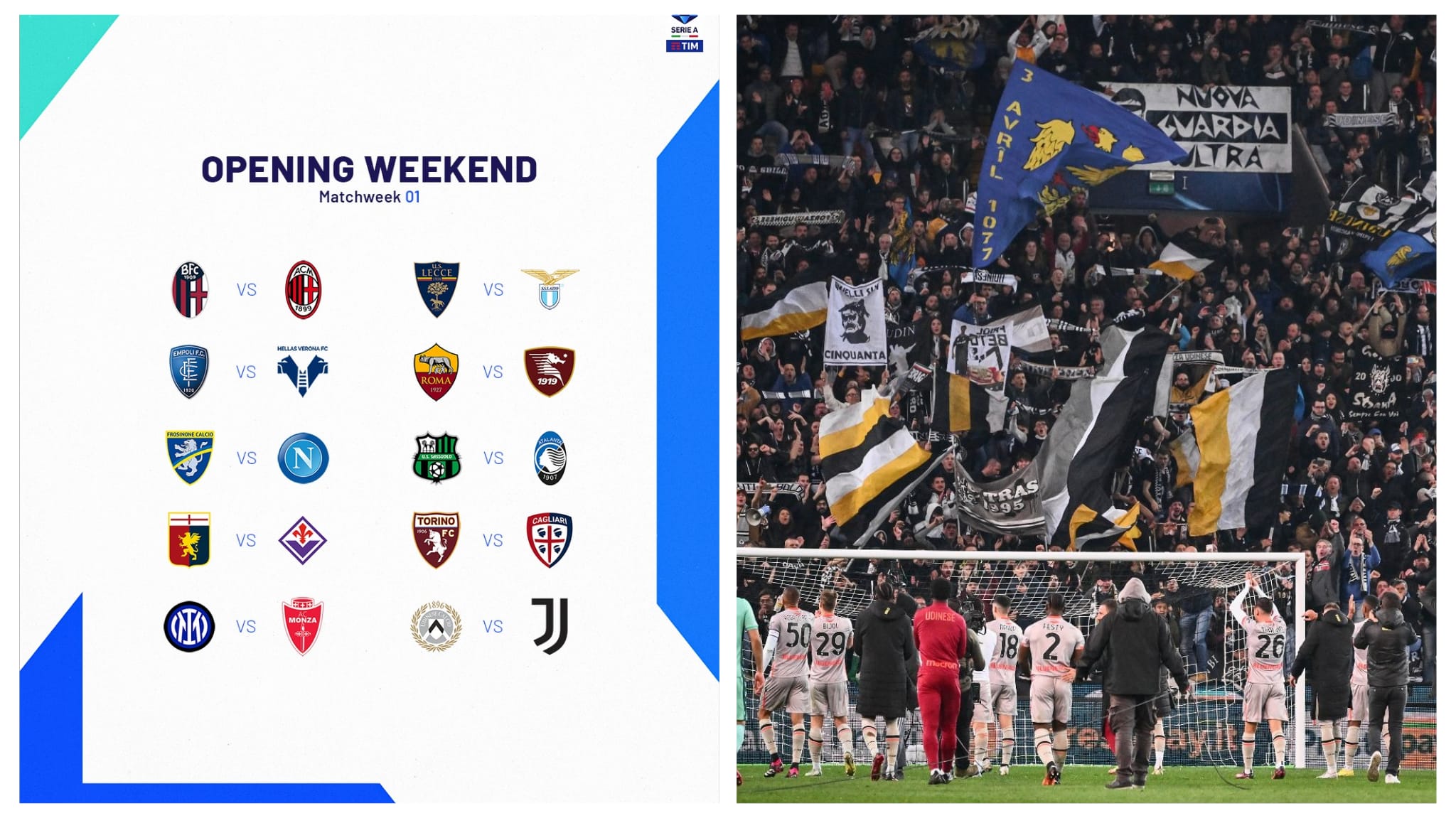 Calendario della Serie A per l'Udinese c'è subito la Juventus