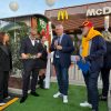 Un momento dell'inaugurazione del McDonald's di Bagnaria Arsa.